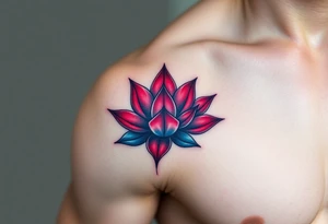 Two Lotus Flowers Intertwined(Red black and chrome blue are only colors possible) tattoo idea