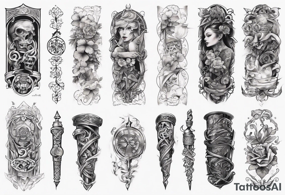 full arm sleeve irish tattoo tattoo idea