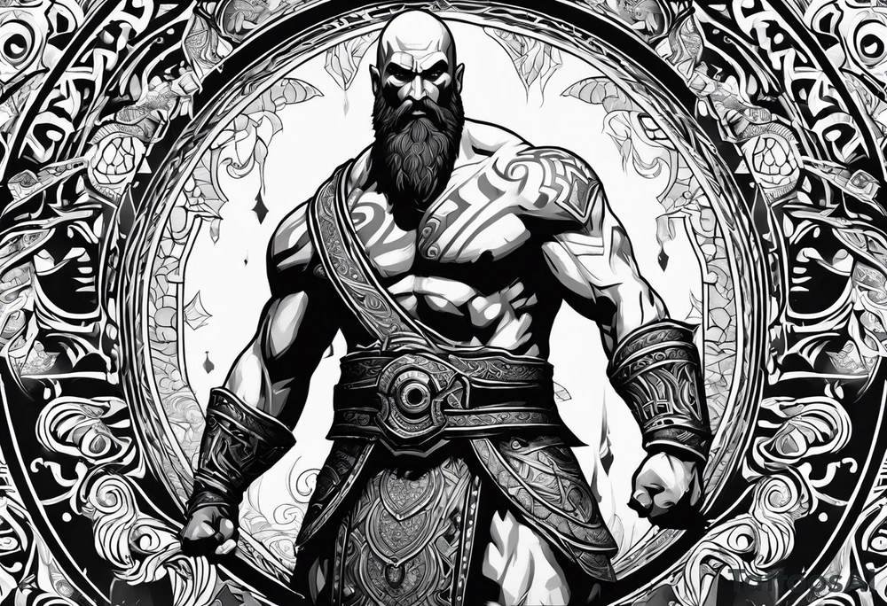 GOD OF WAR BALDUR SLEEVE TATOO tattoo idea