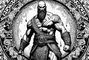 GOD OF WAR BALDUR SLEEVE TATOO tattoo idea