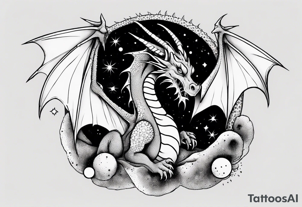 Dragon out in space tattoo idea