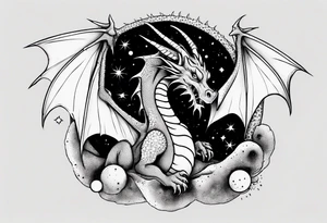 Dragon out in space tattoo idea