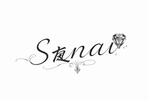Sanai name tattoo with ♑️, and December birth stone tattoo idea