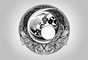 Ornemental moon tattoo idea