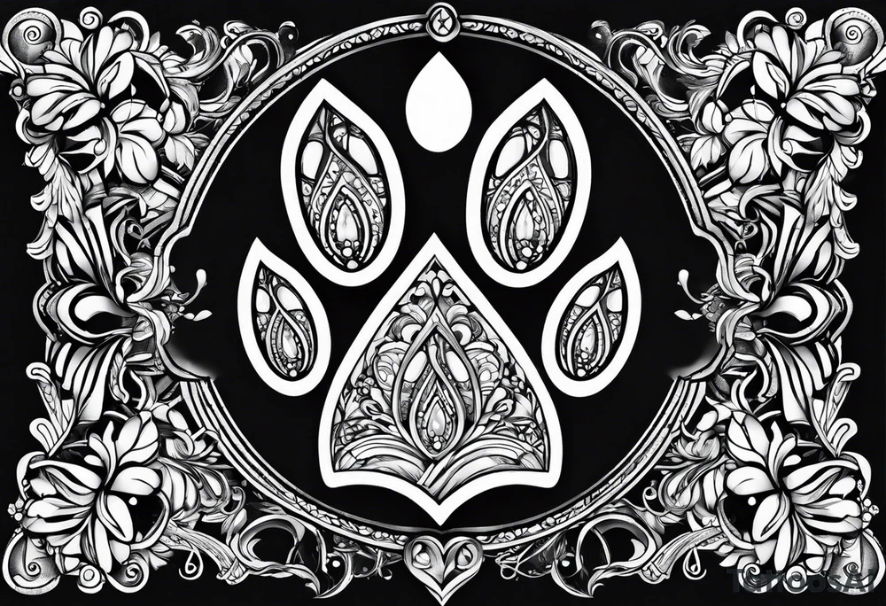 dog paw tattoo idea