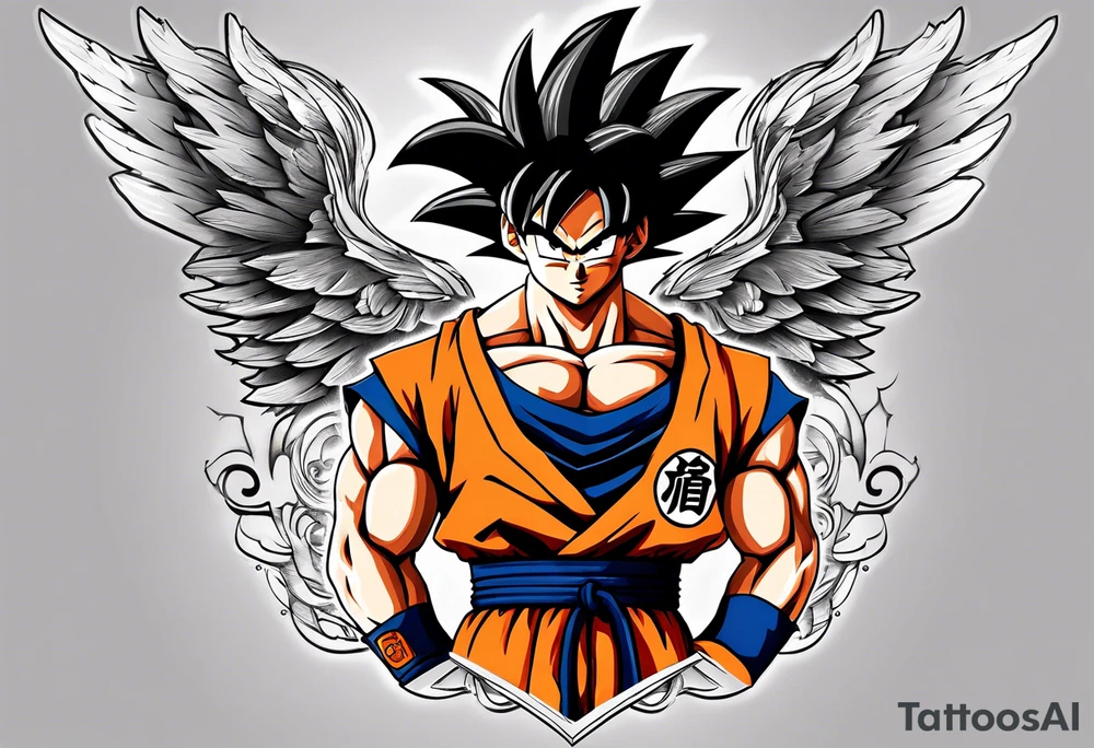 Tattoo on arm with goku with wings tattoo idea