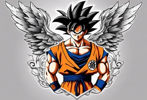 Tattoo on arm with goku with wings tattoo idea
