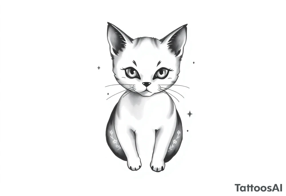 Adorable luna cat tattoo idea