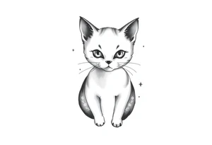 Adorable luna cat tattoo idea