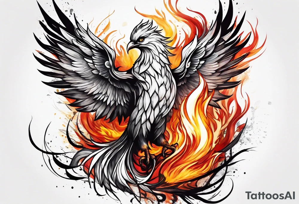 little phoenix rising from the ashes tattoo idea