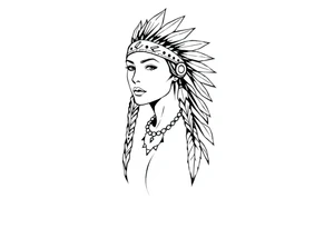 Female Native American tattoo idea