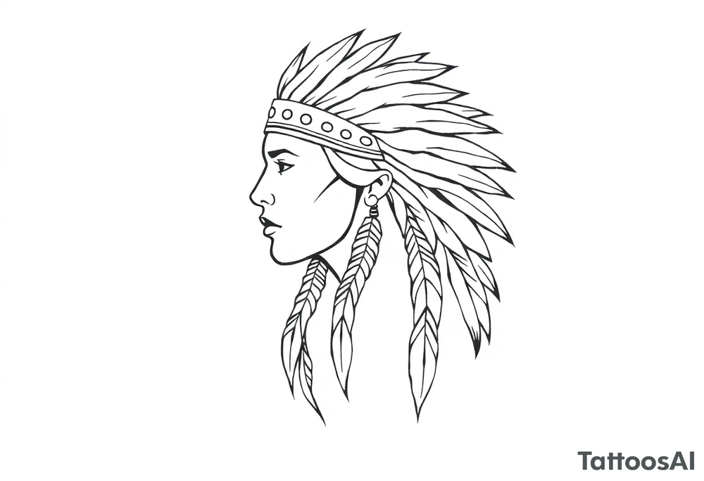 Native American female tattoo idea