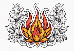 tongue of fire
old school vintage simple traditional design with vintage flowers surrounding
bold color simple tattoo idea