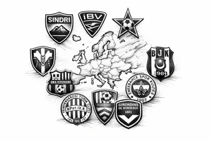 Iceland x3 (sindri, ibv, stjarnan)
Italy x2 (Verona, Sassuolo)
Spain (Logrono) 
Turkey x2 (Fenerbahce, Besiktas)
Hungary (Fradi)
France (Bordeaux) Something small that contains these countries or clubs tattoo idea