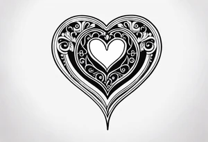 Antique skeleton type key heart shaped tattoo idea