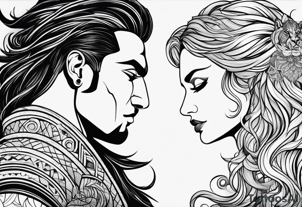 Scorpio Leo couple tattoo idea