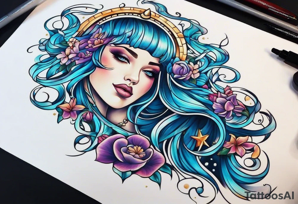 Aquarius
sign tattoo idea