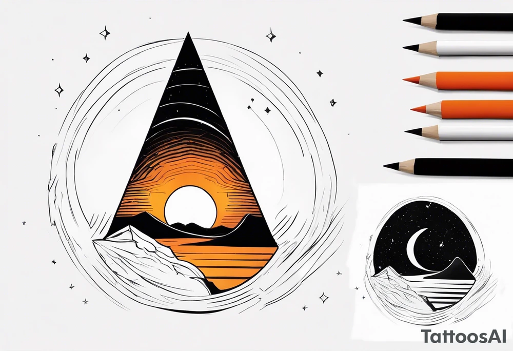 Black hole event horizon cone tattoo idea