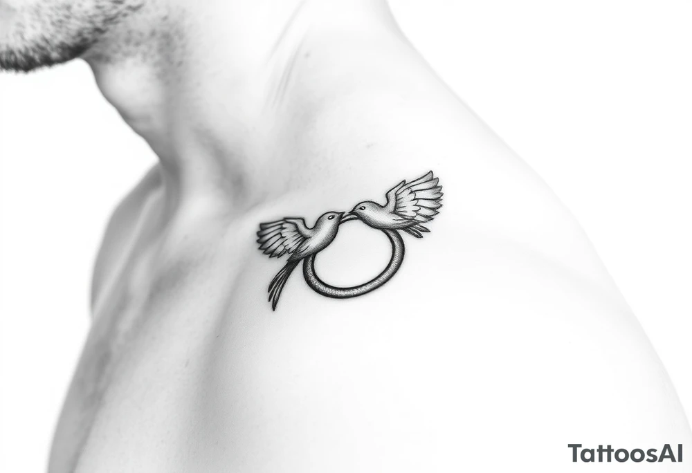 femine wedding ring with doves tattoo tattoo idea