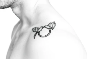 femine wedding ring with doves tattoo tattoo idea