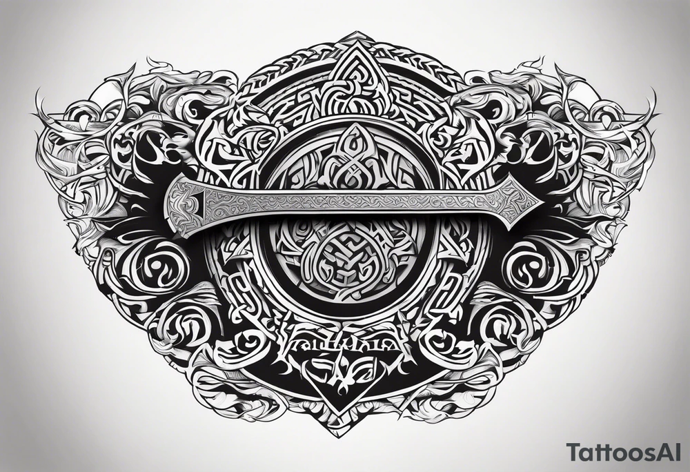 Valhalla viking 
Sword shield tattoo idea
