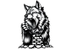 Big bad wolf  blowing a brick house down tattoo idea