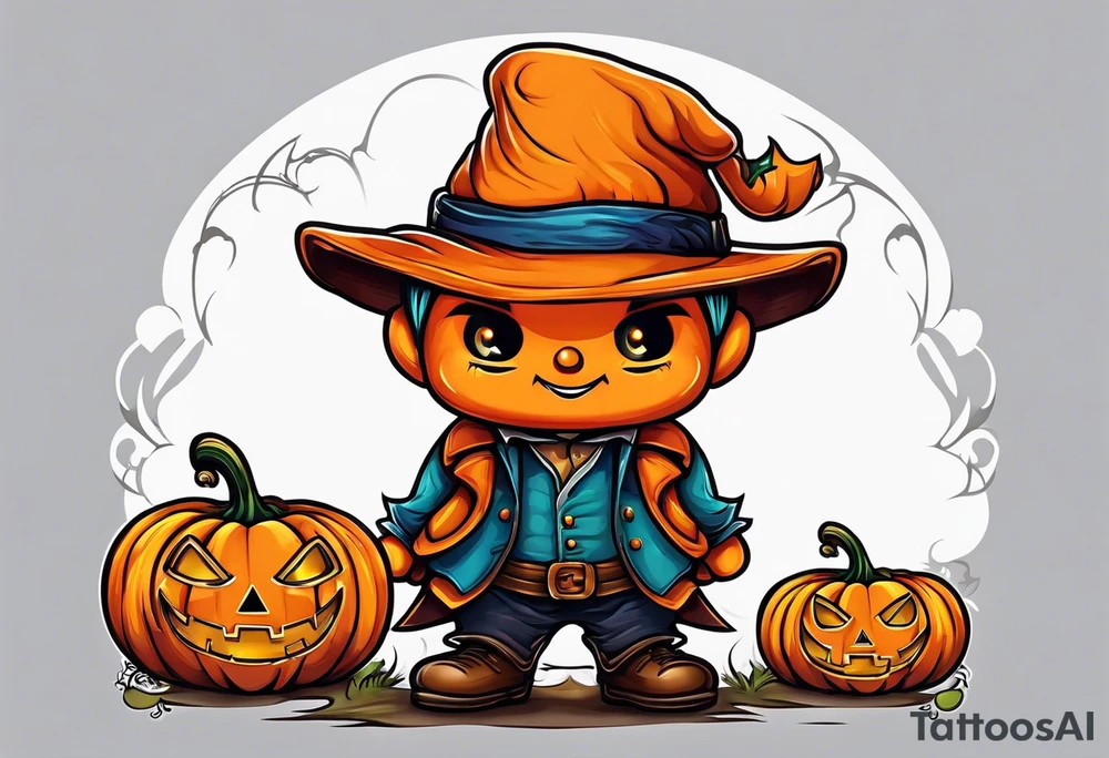 Not a jack-o'-lantern. Pumpkin child tattoo idea