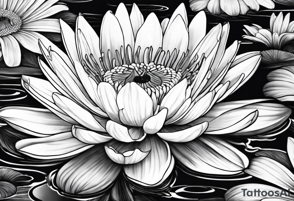 Water Lillie and Daisy tattoo idea