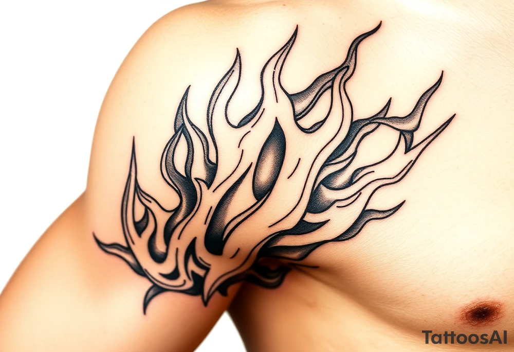 huge powerfull flames tattoo idea