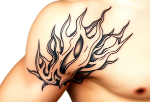 huge powerfull flames tattoo idea