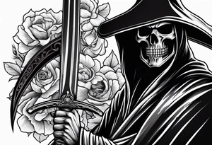 grim reaper with katana tattoo idea