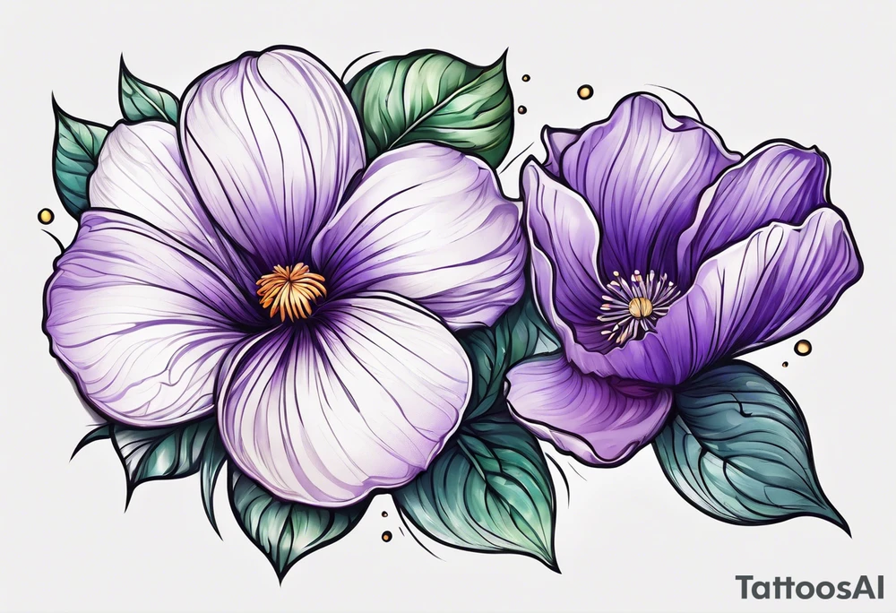 Thumbprint violet flower tattoo idea