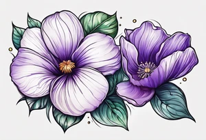 Thumbprint violet flower tattoo idea