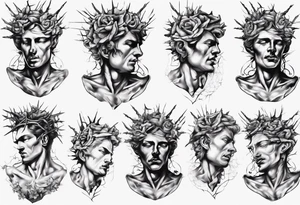 Bust of David with thorns tattoo idea