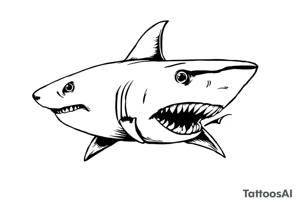American traditional shark tattoo idea