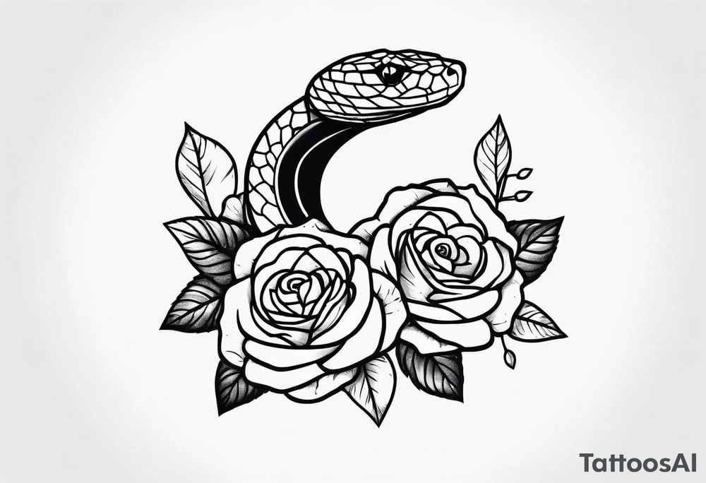 Snake and Roses tattoo idea