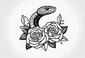 Snake and Roses tattoo idea
