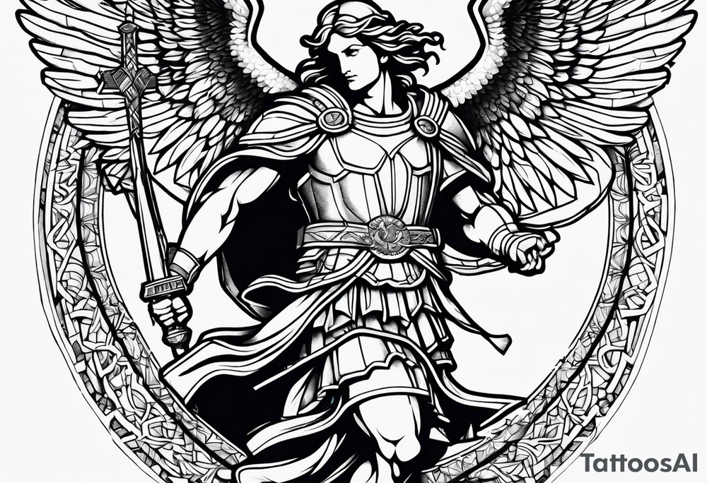 St Michael in action tattoo idea