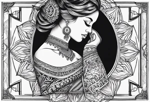 neck sleeve
with rays om symbol tattoo idea