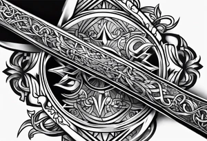 Celtics sleeve sword and knot tattoo idea