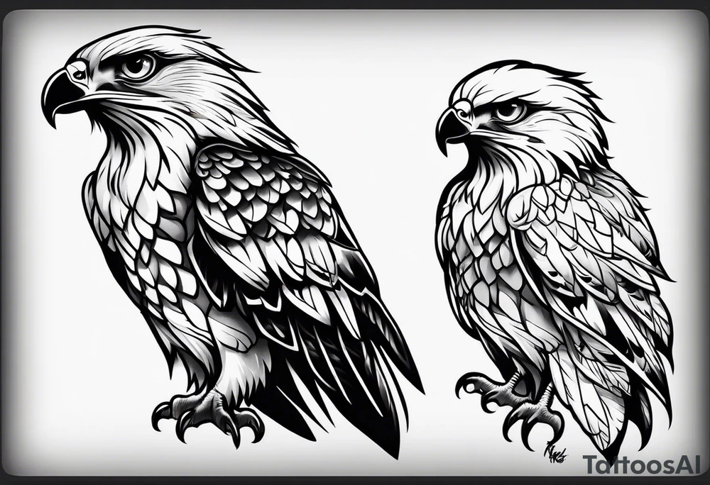 Small cute hawk on wrist tattoo idea
