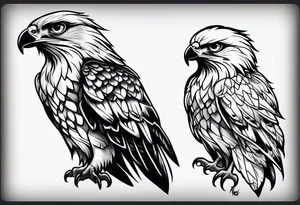 Small cute hawk on wrist tattoo idea