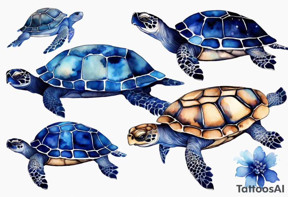 a turtle with indigo fur tattoo idea