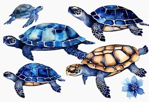 a turtle with indigo fur tattoo idea