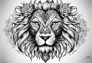 lion skeleton body tattoo idea