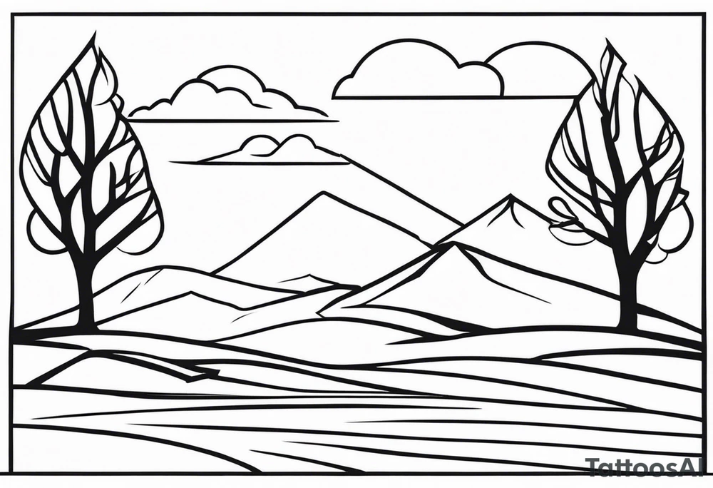 Kazhak inspired tattoo idea for a very small tattoo, outdoors-y themed tattoo idea