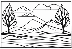 Kazhak inspired tattoo idea for a very small tattoo, outdoors-y themed tattoo idea