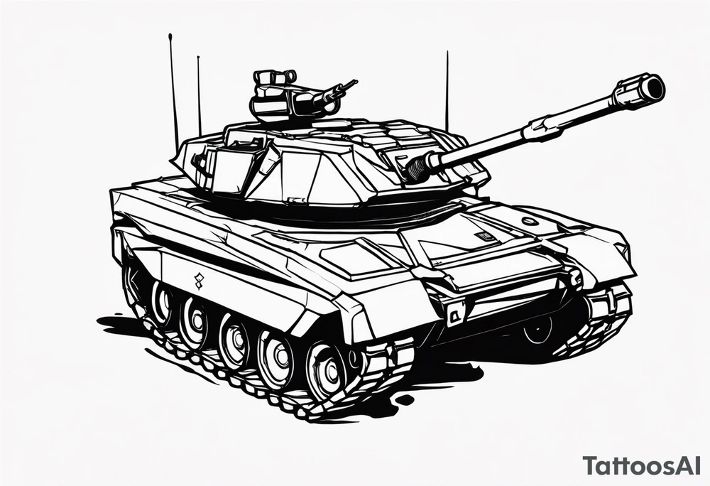 Small to medium sized tattoo of a halo 3 scorpion tank. Make sure you use the actual design of the halo 3 tank. Have the tank trampling over the word "everything" in the halo 3 font. Add the text word 'everything' to the bottom tattoo idea