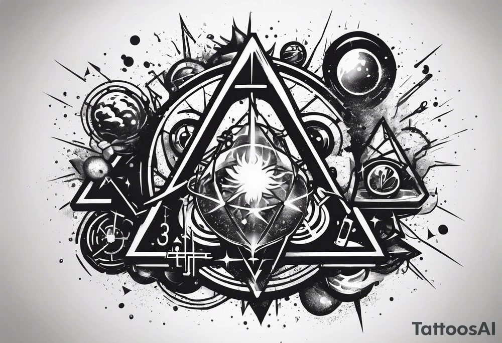 Science experiment exploding into Adrenaline chemical symbol tattoo idea