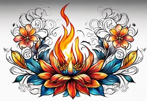 Flower fire for a male tattoo tattoo idea